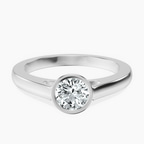 14kt White Gold Bezel Set Solitaire Lab Diamond Ring front image