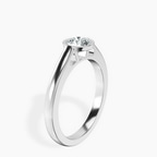 14kt White Gold Bezel Set Solitaire Lab Diamond Ring standing product image one