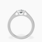 14kt White Gold Bezel Set Solitaire Lab Diamond Ring side right image one