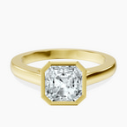 14ct Yellow Gold Bezel Set Solitaire Lab Diamond Ring front image
