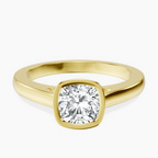 14kt Yellow Gold Bezel Set Solitaire Lab Diamond Ring front image