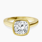 14kt Yellow Gold Bezel Set Solitaire Lab Diamond Ring front image