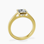 9ct Yellow Gold Bezel Set Solitaire Lab Diamond Ring side right image one