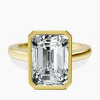 10kt Yellow Gold Bezel Set Solitaire Lab Diamond Ring front image