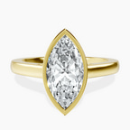 9ct Yellow Gold Bezel Set Solitaire Lab Diamond Ring front image