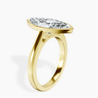 14kt Yellow Gold Bezel Set Solitaire Lab Diamond Ring standing product image one