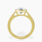 14kt Yellow Gold Bezel Set Solitaire Lab Diamond Ring side right image one