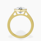 14kt Yellow Gold Bezel Set Solitaire Lab Diamond Ring side right image one