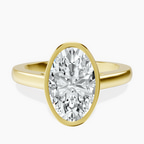 14kt Yellow Gold Bezel Set Solitaire Lab Diamond Ring front image