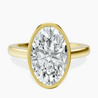 14kt Yellow Gold Bezel Set Solitaire Lab Diamond Ring front image