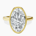 10kt Yellow Gold Bezel Set Solitaire Lab Diamond Ring front image