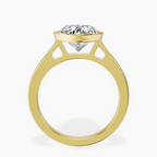 10kt Yellow Gold Bezel Set Solitaire Lab Diamond Ring side right image one