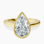 14kt Yellow Gold Bezel Set Solitaire Lab Diamond Ring front image