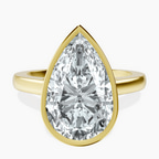 14kt Yellow Gold Bezel Set Solitaire Lab Diamond Ring front image