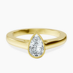 14kt Yellow Gold Bezel Set Solitaire Lab Diamond Ring front image