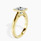 2.80 ct. princess Bezel Solitaire Ring in 18kt yellow gold standing product image one