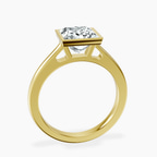 2.80 ct. princess Bezel Solitaire Ring in 18kt yellow gold side right image one