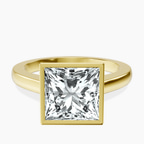 14kt Yellow Gold Bezel Set Solitaire Lab Diamond Ring front image