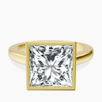 18kt Yellow Gold Bezel Set Solitaire Lab Diamond Ring front image