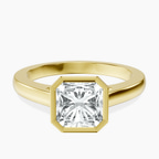 9ct Yellow Gold Bezel Set Solitaire Lab Diamond Ring front image