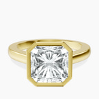 18kt Yellow Gold Bezel Set Solitaire Lab Diamond Ring front image