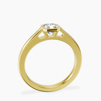 14kt Yellow Gold Bezel Set Solitaire Lab Diamond Ring side right image one