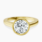 18ct Yellow Gold Bezel Set Solitaire Lab Diamond Ring front image