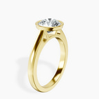 18ct Yellow Gold Bezel Set Solitaire Lab Diamond Ring standing product image one