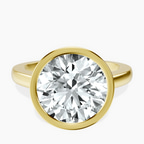 14kt Yellow Gold Bezel Set Solitaire Lab Diamond Ring front image