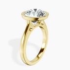 14kt Yellow Gold Bezel Set Solitaire Lab Diamond Ring standing product image one