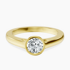 14kt Yellow Gold Bezel Set Solitaire Lab Diamond Ring front image