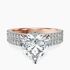 10kt Rose Gold Tosca Secret Halo Double Band Lab Diamond Ring front image