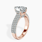 10kt Rose Gold Tosca Secret Halo Double Band Lab Diamond Ring standing product image one