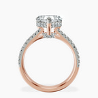 10kt Rose Gold Tosca Secret Halo Double Band Lab Diamond Ring side right image one