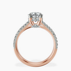 2.99 ct. oval Tosca Secret Halo Ring in 10kt rose gold side right image one