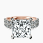 10kt Rose Gold Tosca Secret Halo Double Band Lab Diamond Ring front image