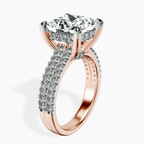 10kt Rose Gold Tosca Secret Halo Double Band Lab Diamond Ring standing product image one