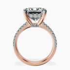 10kt Rose Gold Tosca Secret Halo Double Band Lab Diamond Ring side right image one