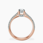 10kt Rose Gold Tosca Secret Halo Double Band Lab Diamond Ring side right image one