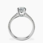 Platinum Tosca Secret Halo Double Band Lab Diamond Ring side right image one