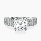 Platinum Tosca Secret Halo Double Band Lab Diamond Ring front image
