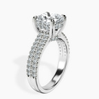 Platinum Tosca Secret Halo Double Band Lab Diamond Ring standing product image one