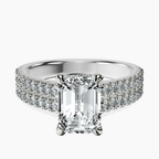 Platinum Tosca Secret Halo Double Band Lab Diamond Ring front image