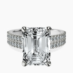 Platinum Tosca Secret Halo Double Band Lab Diamond Ring front image