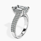 Platinum Tosca Secret Halo Double Band Lab Diamond Ring standing product image one