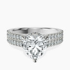 Platinum Tosca Secret Halo Double Band Lab Diamond Ring front image