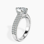 Platinum Tosca Secret Halo Double Band Lab Diamond Ring standing product image one