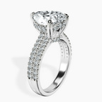 Platinum Tosca Secret Halo Double Band Lab Diamond Ring standing product image one