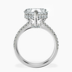 Platinum Tosca Secret Halo Double Band Lab Diamond Ring side right image one
