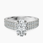 Platinum Tosca Secret Halo Double Band Lab Diamond Ring front image